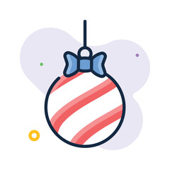 A well designed flat outline style icon of decorative bauble