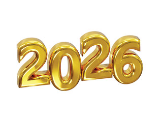 2026 golden number text effect element 