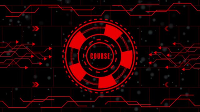 basis course,Dynamic technology backdrop featuring a luminous circle and intricate lines, ideal for course promotions, educational content,