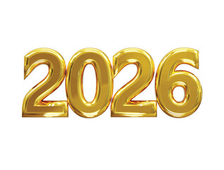 Golden new year text effect 2026 rendering  illustration