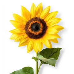 Fototapeta premium Bright and Vibrant Sunflower with Large Petals and Rich Brown Center Against a Clean Background