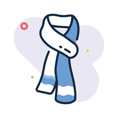 Warm winter scarf in festive Christmas, ready to use premium vector