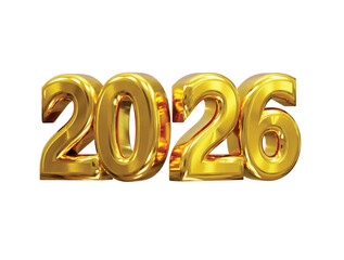 Golden new year text effect 2026 rendering 