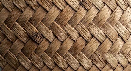 Close up of woven texture with diagonal pattern in natural earth tones