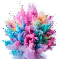 Vibrant Color Explosion with Blue, Pink, and Orange Smoke Creating Artistic Abstract Background for Design Projects