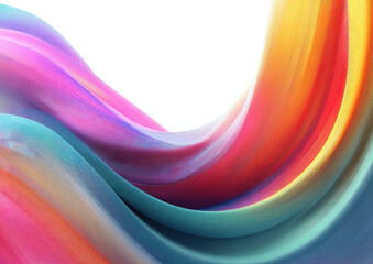 Fototapeta premium Colorful, flowing abstract waves against a black backdrop
