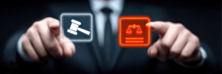 The authority presides over a grand legal conference while a consultant and an attorney debate heated arguments and share strategic advice