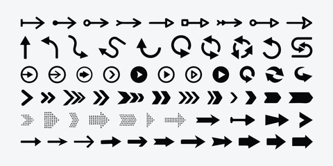 Black Flat Navigation Arrow Set
