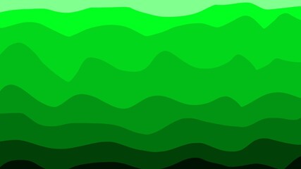 Vibrant abstract green landscape with smooth hill layers in gradient tones