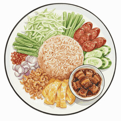 Golden Khao Khluk Kapi Khao Khluk Kapi isolated watercolor vector illustration svg