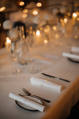 Elegant Table Setting with Rolled Napkins