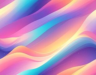 Flowing, layered abstract design with pastel rainbow waves