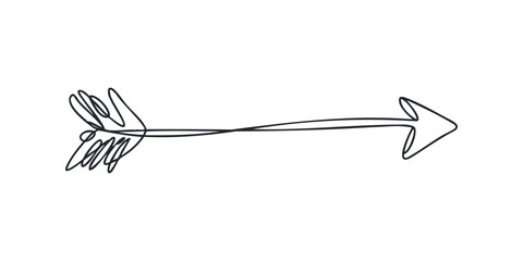 Hand drawn single line arrow symbol