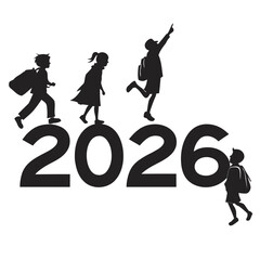 Silhouette of students celebrating class of 2026