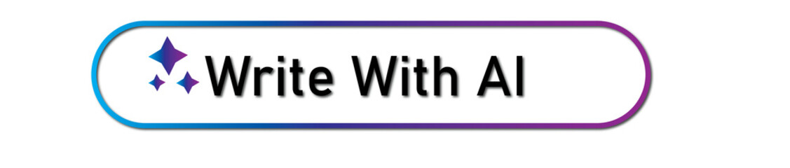 “Write with AI” Button Icon — AI-Generated Vector Isolated on White Background PNG