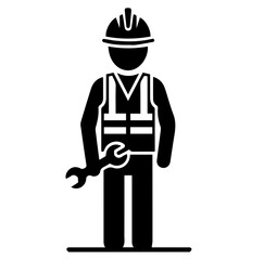 construction worker cutout, worker icon, construction silhouette, laborer, engineer, tradesman, handyman, industrial worker