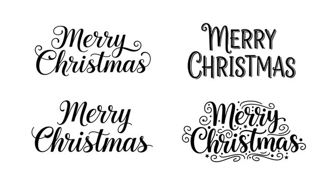 Beautiful Merry Christmas calligraphy lettering for holiday cards, invitations, and festive designs with unique typography to spread joy this season