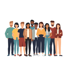 Fototapeta premium Diverse Casual Team Standing Together – Flat Vector Illustration