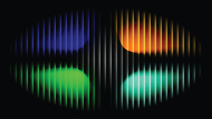 Abstract Colorful Light Pattern with Vertical Lines on Black Background