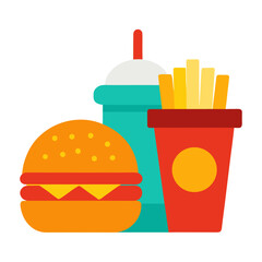 Food Combo Cartoon Vector Illustration