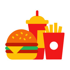 Food Combo Cartoon Vector Illustration