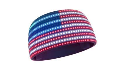 LED Headband Displaying United States Flag.
