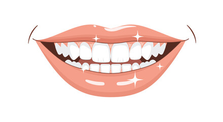 Fototapeta premium A bright and healthy smile with perfectly white, sparkling teeth, showcasing good oral hygiene and general happiness.