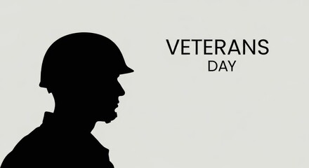 Stylized Silhouette of a Soldier Honoring Veterans Day Celebration