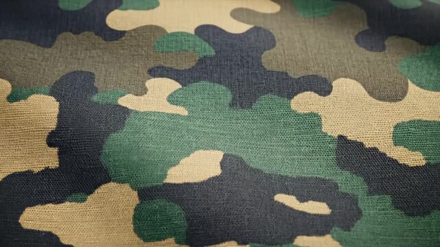 Waving Camouflage Pattern Cloth Texture, Background