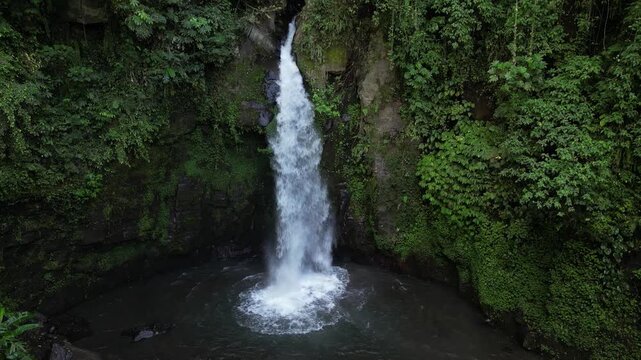 Goa Gong waterfall in North Bali, Indonesia 