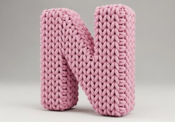 Letter N in Soft Knitted Yarn