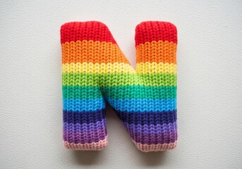 Letter N Crochet Rainbow (Amigurumi Style)