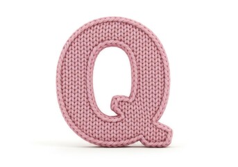 Letter Q in Pink Knitted Ring