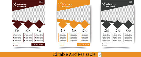 Attractive Menu Flyer Template Design for Delicious Food Promotion menu, flyer, food, template, promotion,