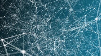 Network connection structure. Digital background with dots and lines. Big data visualization. 3D rendering. Dots network connection Data technology and scientific illustration. Abstract motion - Powered by Adobe