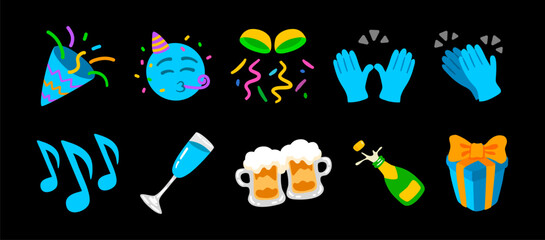 Set of colorful abstract illustration designs for celebrations.