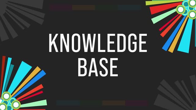 Knowledge Base Colorful Elements Dark Black Background Moving Text 