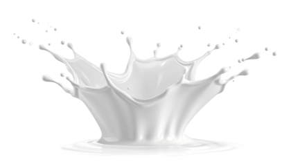 White liquid splatters in a dynamic, crowned, central splash