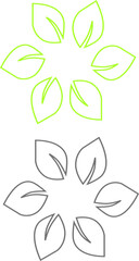 GREEN NATURAL LEAVES IN CIRCLE BIO ECO FOOD SIGN SYMBOL LOGO VECTOR