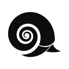 Minimal snail shell spiral silhouette vector clean nature slow life design on white background