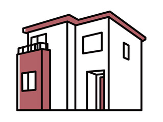 戸建て住宅の簡略図②_単色