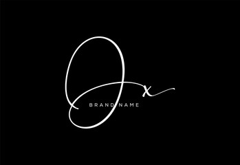 OX letter beauty cursive handwriting logo. vector logo| abstract logo| minimalist logo| brand identity| calligraphy design.