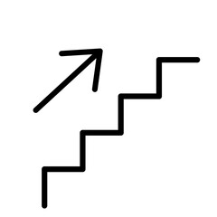 black ladder icon isolated on white background