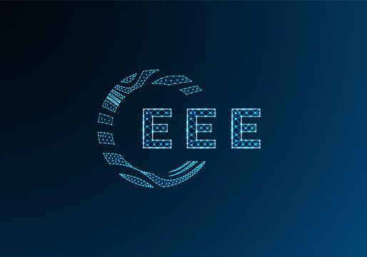 EEE low poly letter logo vector design. EEE lower poly logo design. EEE unique low poly logo design.