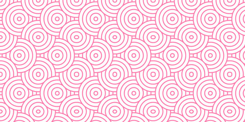Modern diamond geometric waves spiral pattern. abstract circle wave lines. pink seamless tile stripe geomatics overlapping create retro line overlap pattern background. Overlapping Pattern design	