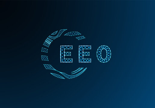 EEO low poly letter logo vector design. EEO lower poly logo design. EEO unique low poly logo design.