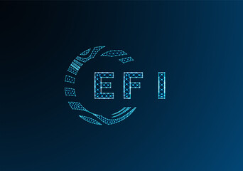 EFI low poly letter logo vector design. EFI lower poly logo design. EFI unique low poly logo design.