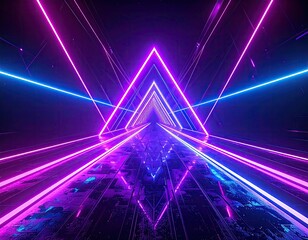 Neon triangles tunnel