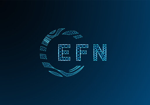 EFN low poly letter logo vector design. EFN lower poly logo design. EFN unique low poly logo design.