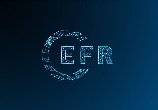EFR low poly letter logo vector design. EFR lower poly logo design. EFR unique low poly logo design.